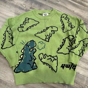 🦖 Aelfric Eden Green Dinosaur Graphic Knit Sweater | Size M